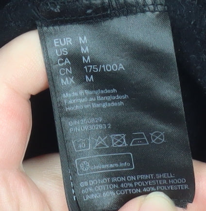 Mens UK Size M H&M Black Pullover Hoodie