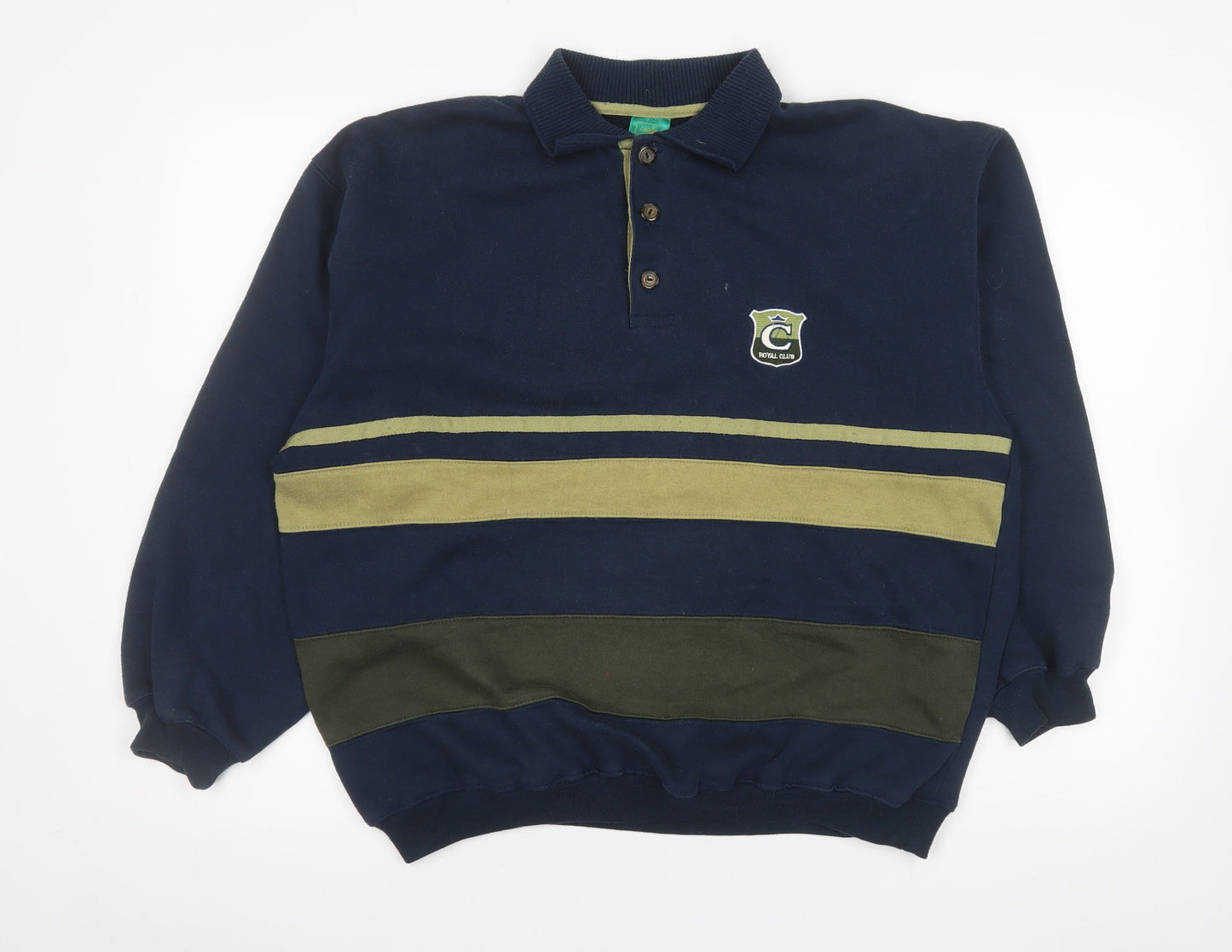Mens UK Size S C&A Blue Henley Sweatshirt