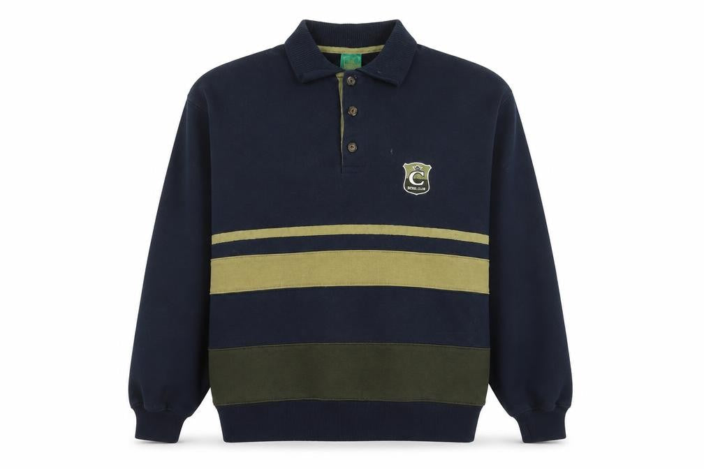 Mens UK Size S C&A Blue Henley Sweatshirt