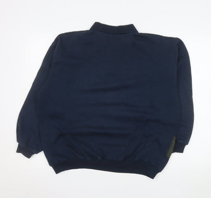 Mens UK Size S C&A Blue Henley Sweatshirt