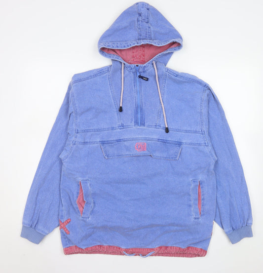 Womens UK Size S Deal Line Blue Pullover Hoodie