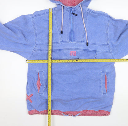 Womens UK Size S Deal Line Blue Pullover Hoodie