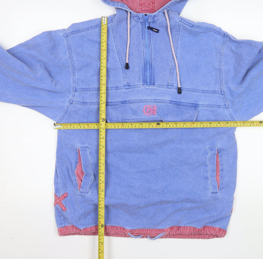 Womens UK Size S Deal Line Blue Pullover Hoodie