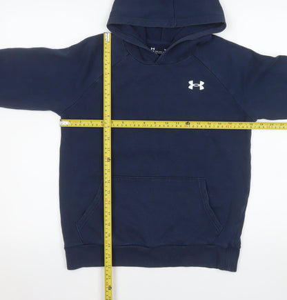 Under Armour Boys Blue Hoodie 13-14 Years Pullover Fleece ColdGear