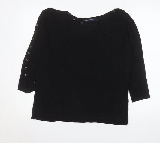 Womens UK Size L French Connection Black Basic Blouse