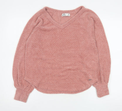 Womens UK Size M Hollister Pink Pullover Sweatshirt