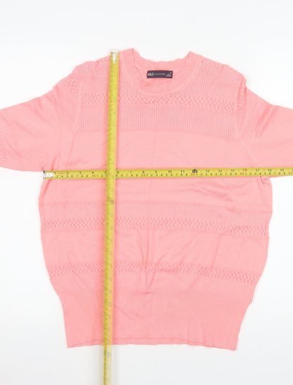 Marks and Spencer Womens Pink Knit Short Sleeve T-Shirt Size 14