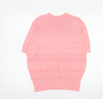 Marks and Spencer Womens Pink Knit Short Sleeve T-Shirt Size 14
