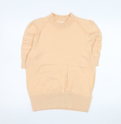 Womens UK Size 14 Marks and Spencer Beige Jersey T-Shirt