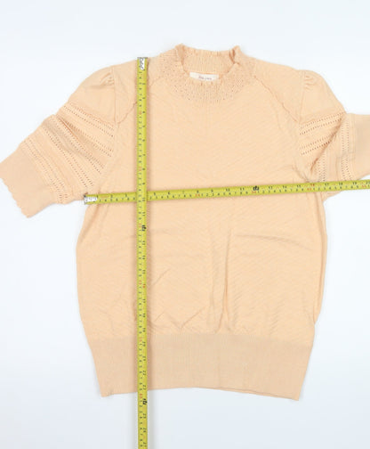 Womens UK Size 14 Marks and Spencer Beige Jersey T-Shirt