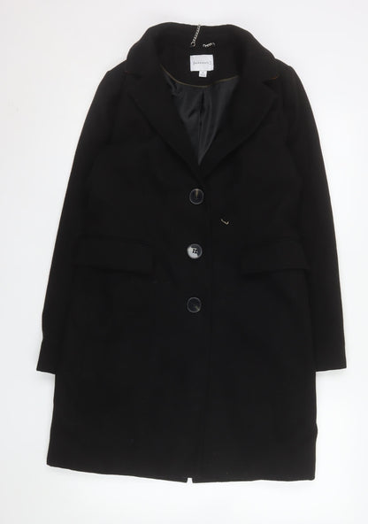 Womens UK Size 8 Warehouse Black Overcoat