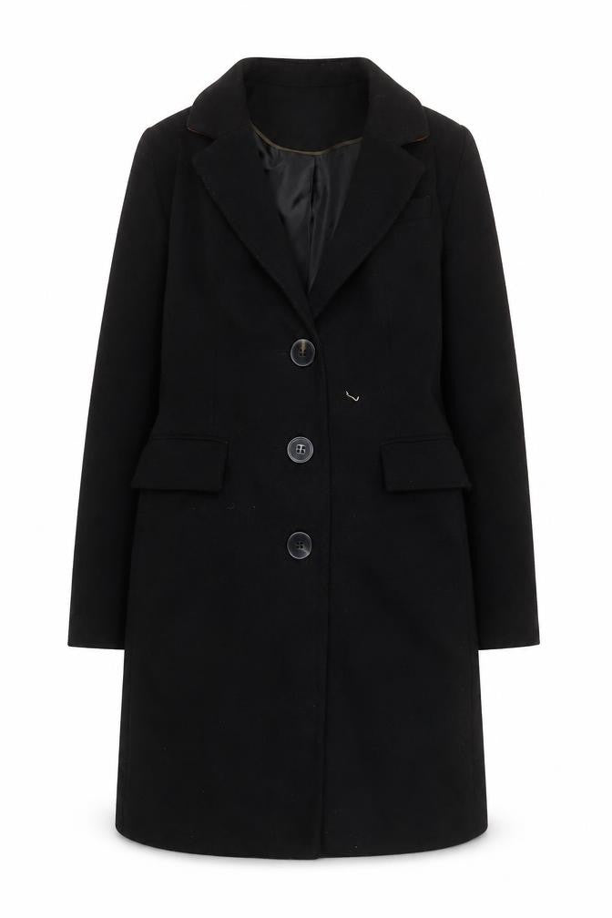 Womens UK Size 8 Warehouse Black Overcoat
