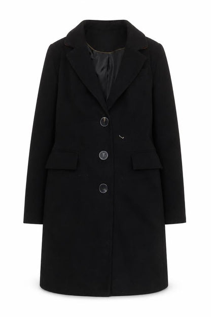 Womens UK Size 8 Warehouse Black Overcoat