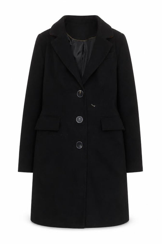 Womens UK Size 8 Warehouse Black Overcoat