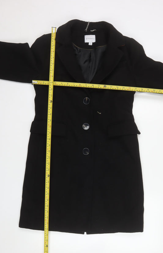 Womens UK Size 8 Warehouse Black Overcoat