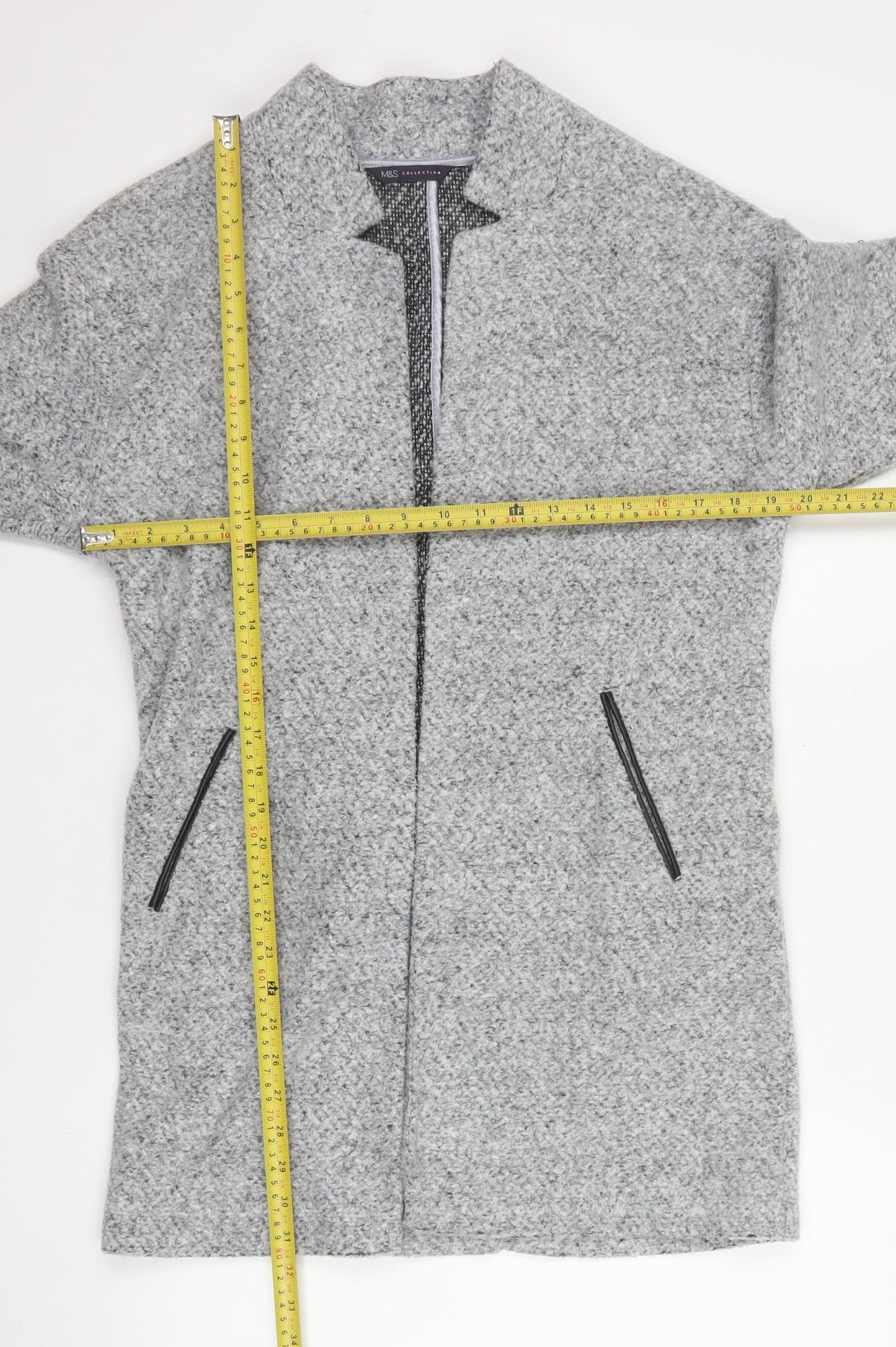 Womens UK Size 12 Marks and Spencer Grey Overcoat