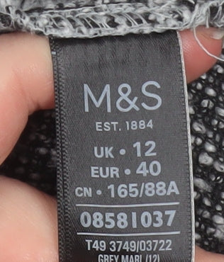 Womens UK Size 12 Marks and Spencer Grey Overcoat