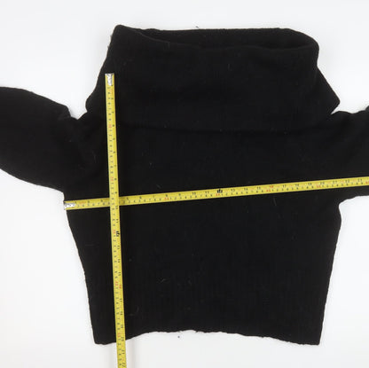 H&M Women’s Black Cowl Neck Long Sleeve Pullover Jumper Size 12