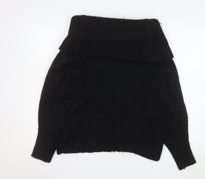 H&M Women’s Black Cowl Neck Long Sleeve Pullover Jumper Size 12