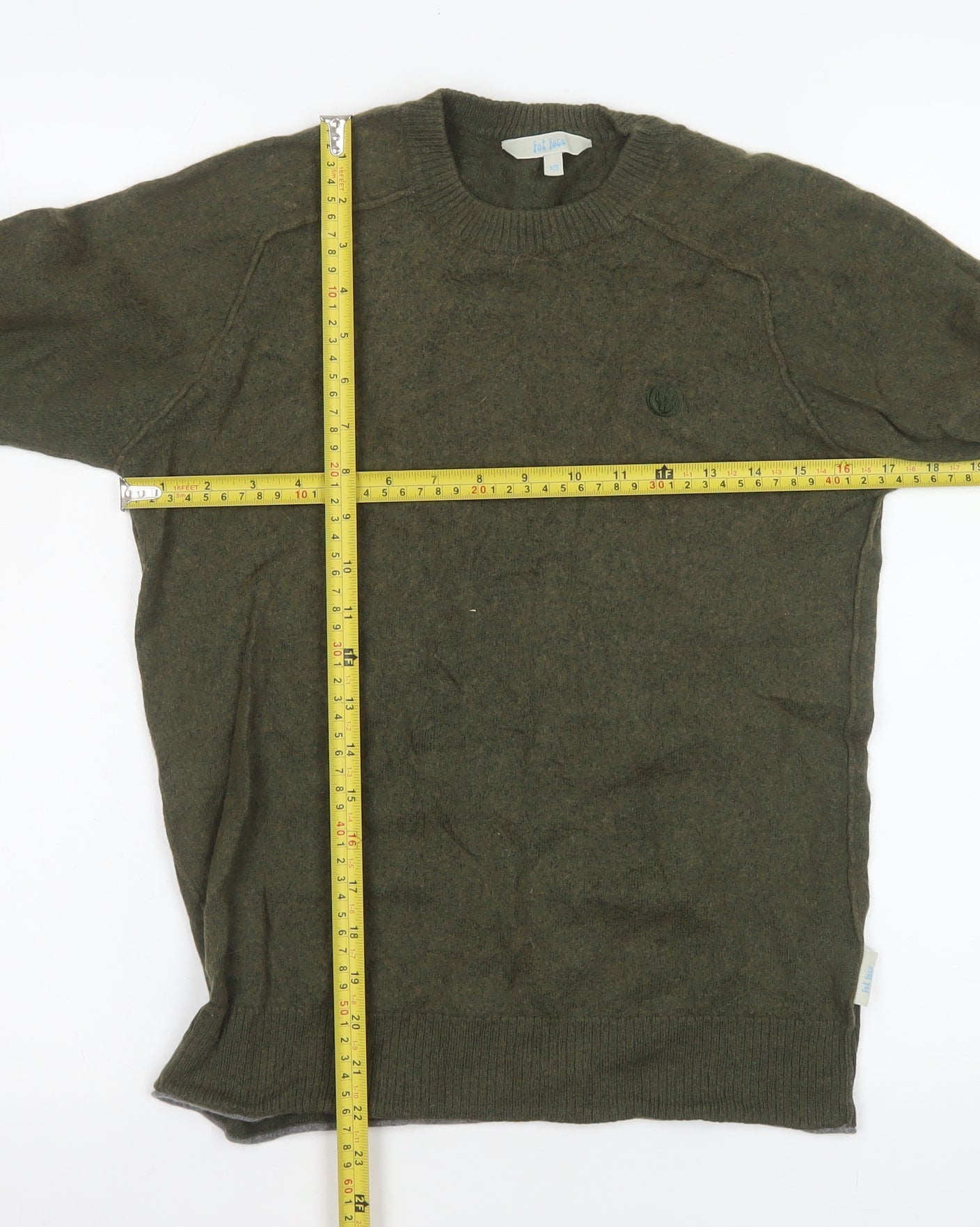Mens UK Size XS Fat Face Green Pullover Jumper