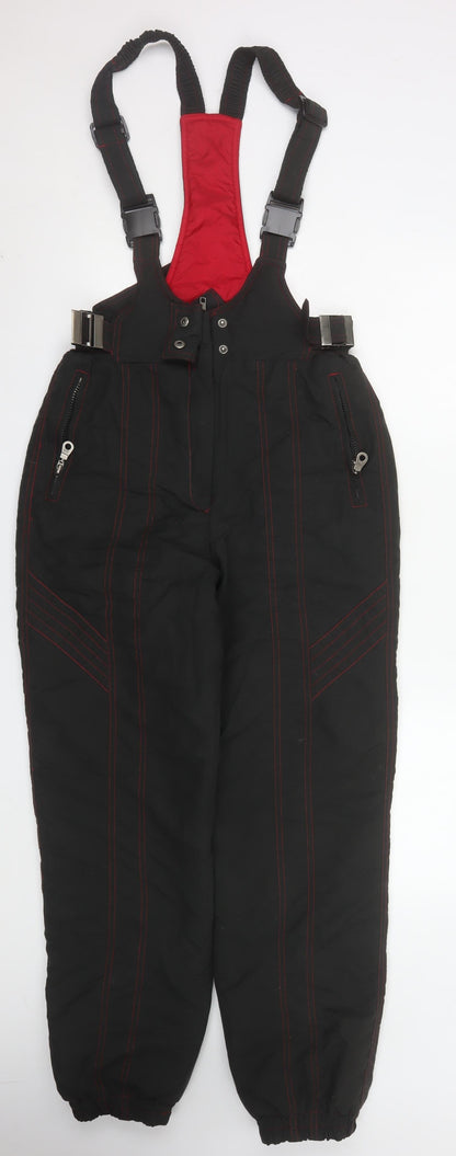 Womens UK Size 12 Rodeo Regular Fit Snow Pants Black Trousers