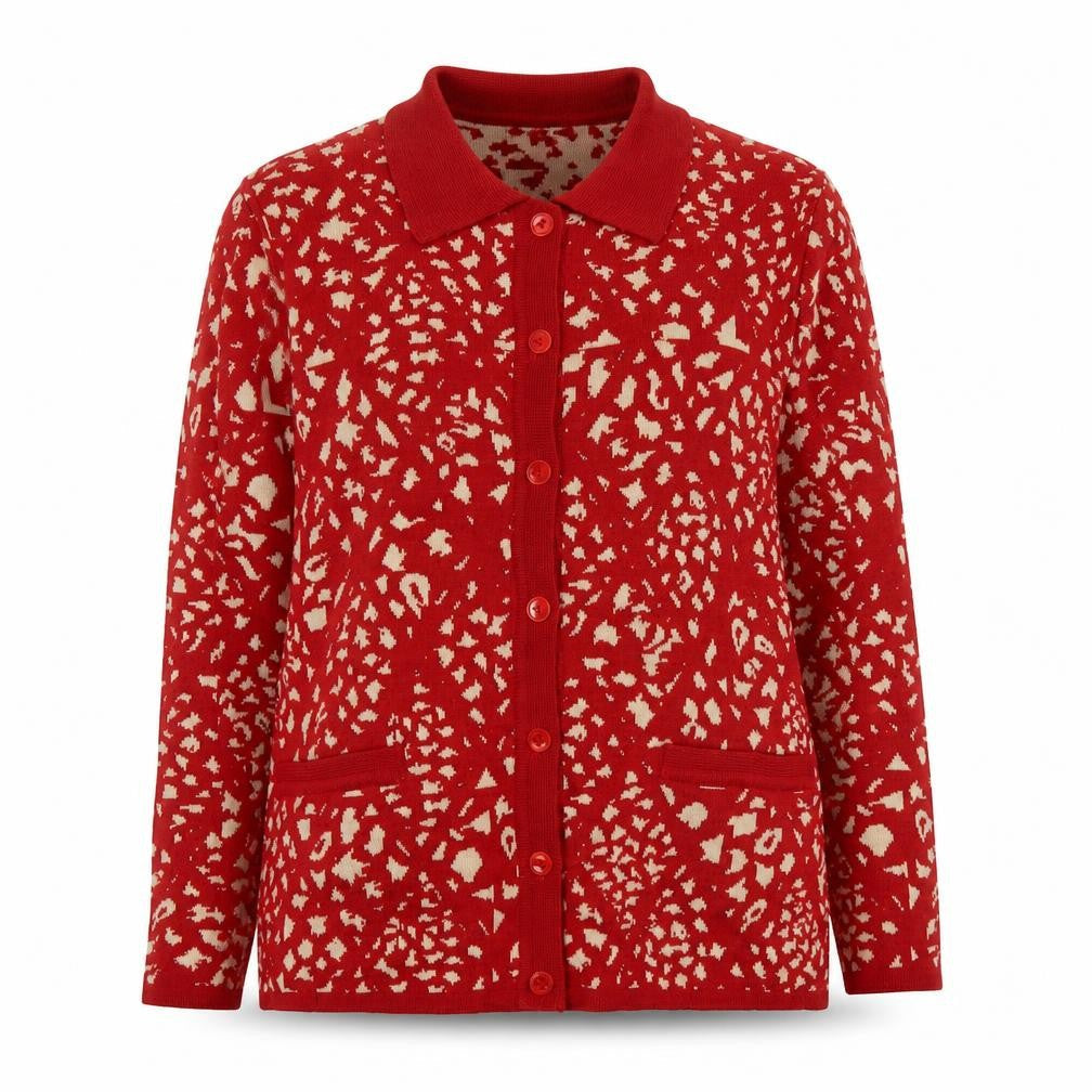 Womens UK Size M Camela Red Cardigan Jumper