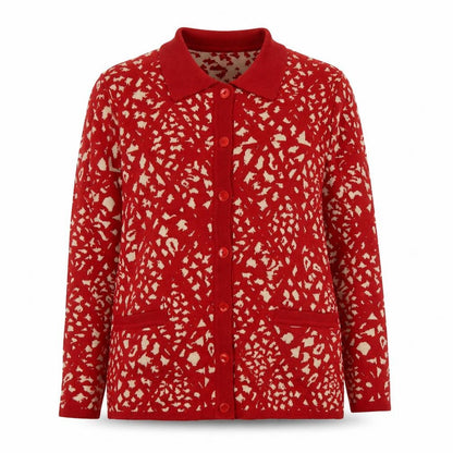 Womens UK Size M Camela Red Cardigan Jumper