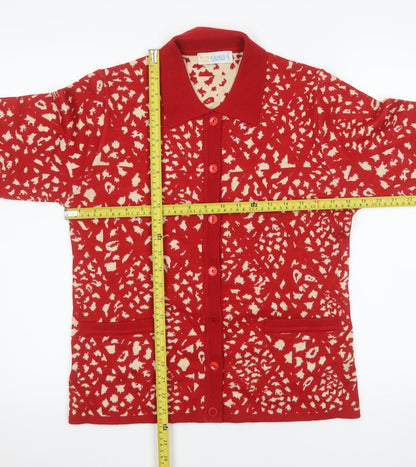 Womens UK Size M Camela Red Cardigan Jumper