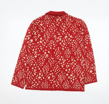 Womens UK Size M Camela Red Cardigan Jumper