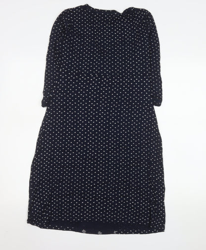 Fat Face Womens Blue Floral Midi A-Line Dress Size 12