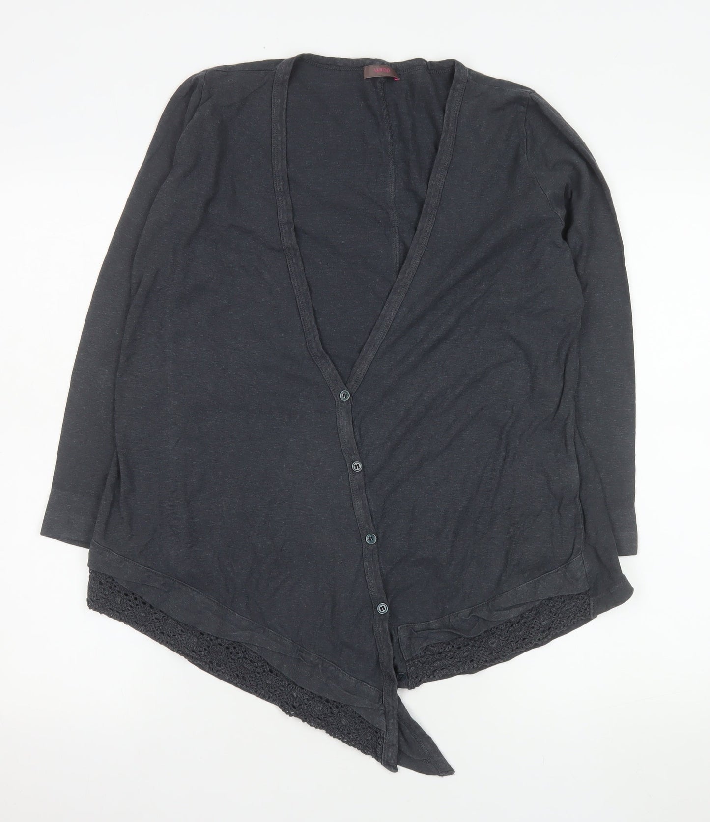 Womens UK Size 12 Wrap Black Tunic Blouse