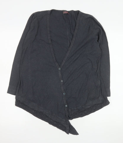 Womens UK Size 12 Wrap Black Tunic Blouse