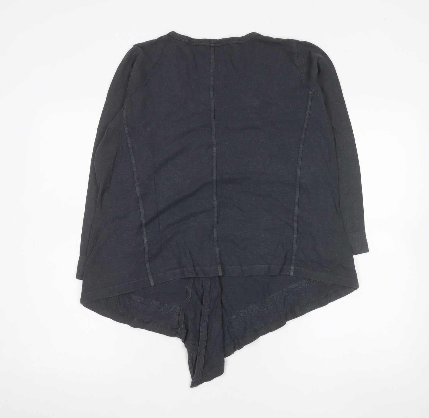 Womens UK Size 12 Wrap Black Tunic Blouse