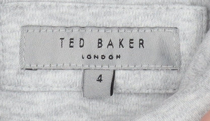 Ted Baker Men's Grey Cotton Roll Neck Long Sleeve Casual Top Size L