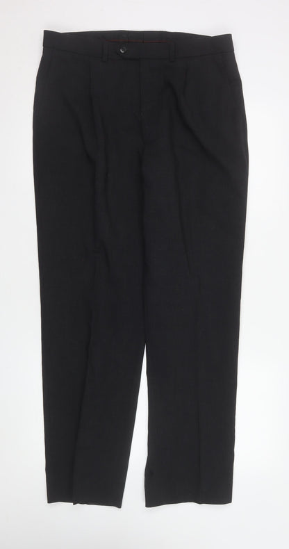 Mens UK Size M Marks and Spencer Regular Fit Dress Pants Grey Trousers