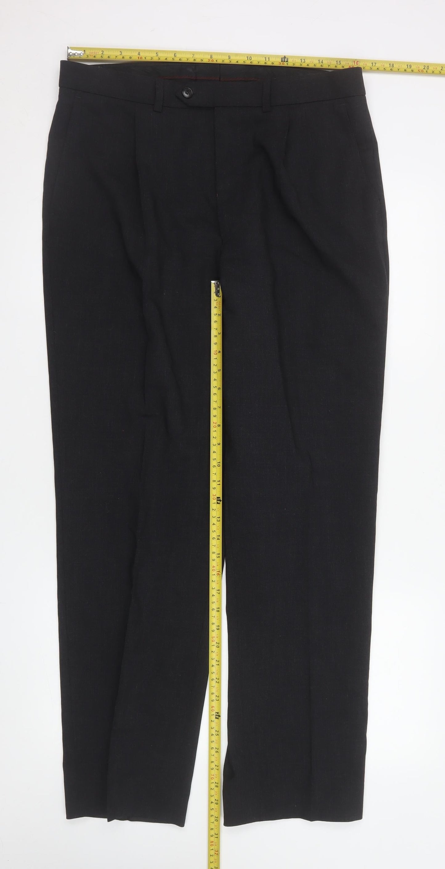 Mens UK Size M Marks and Spencer Regular Fit Dress Pants Grey Trousers