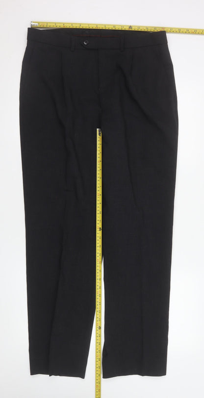 Mens UK Size M Marks and Spencer Regular Fit Dress Pants Grey Trousers