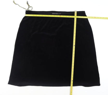 Gudrun Sjödén Women’s Black Velvet Knee Length Pencil Skirt 2XL