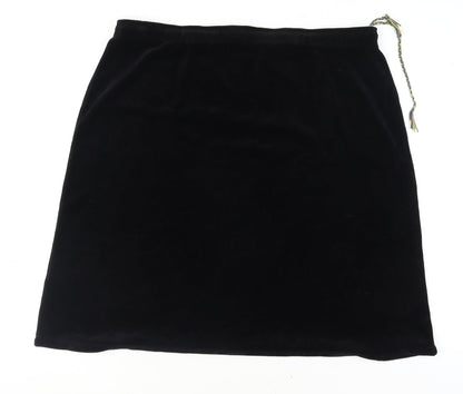 Gudrun Sjödén Women’s Black Velvet Knee Length Pencil Skirt 2XL