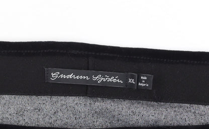 Gudrun Sjödén Women’s Black Velvet Knee Length Pencil Skirt 2XL