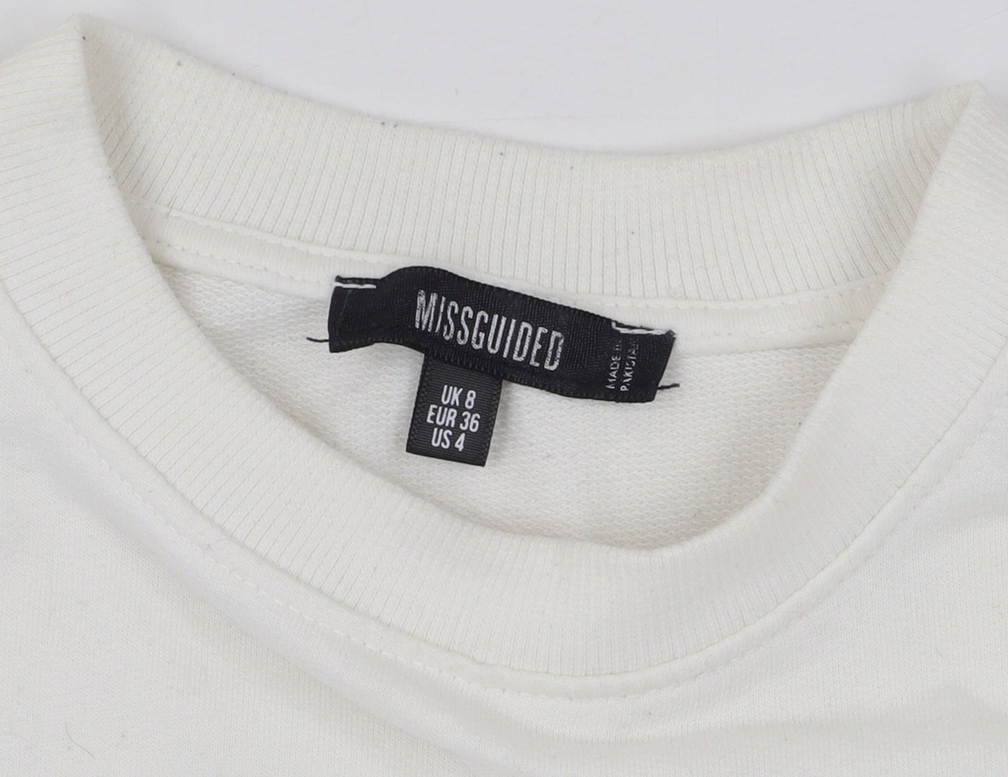 Womens UK Size 8 Missguided White Pullover Jumper