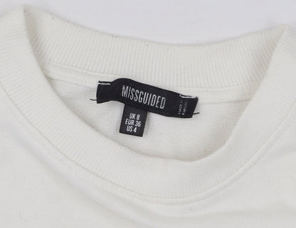 Womens UK Size 8 Missguided White Pullover Jumper