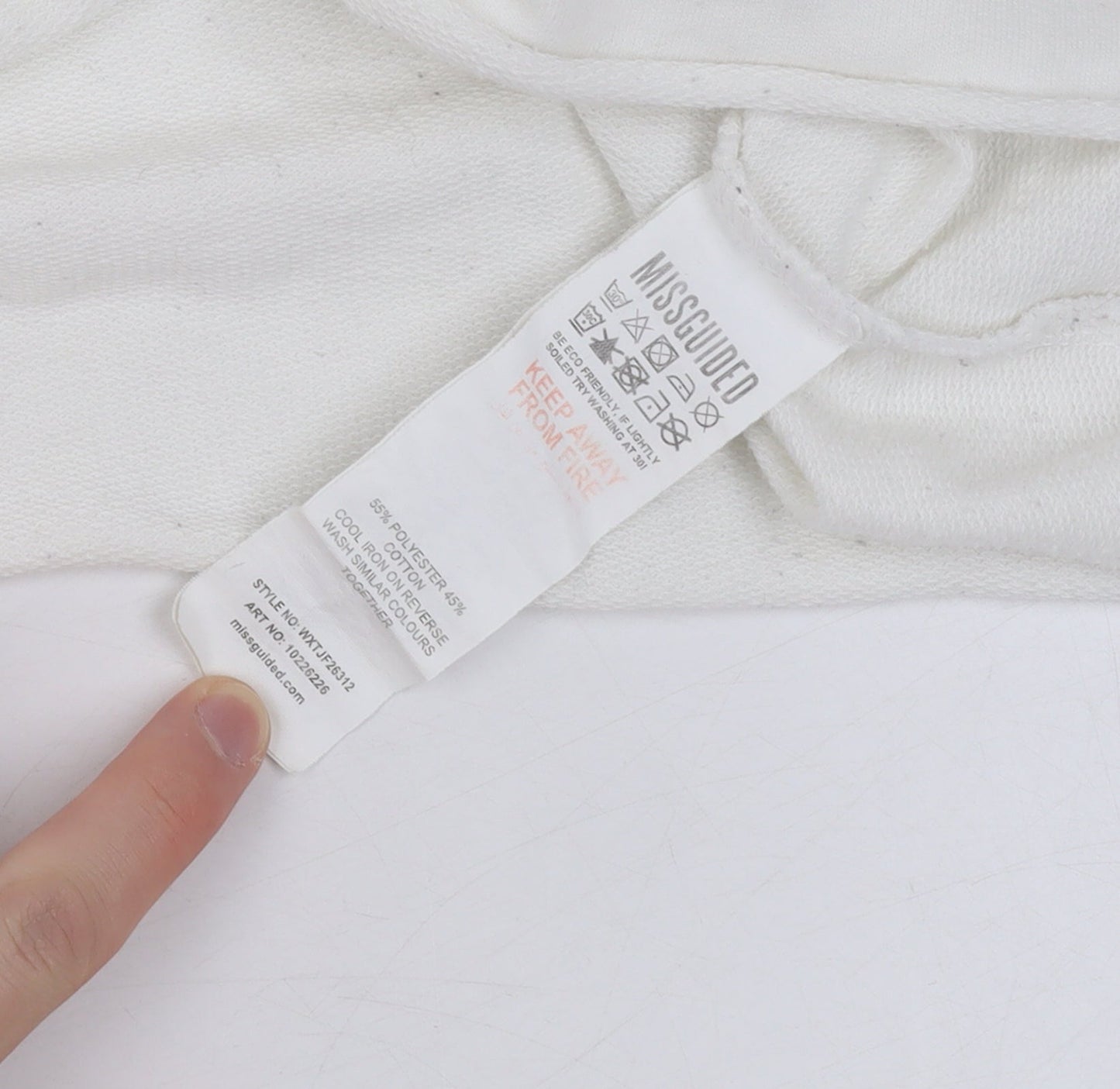 Womens UK Size 8 Missguided White Pullover Jumper