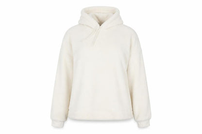 Marks & Spencer Women Ivory Pullover Hoodie Large Fleece Soft Warm