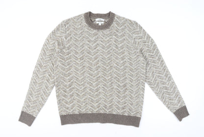 Mens UK Size L Marks and Spencer Beige Pullover Jumper