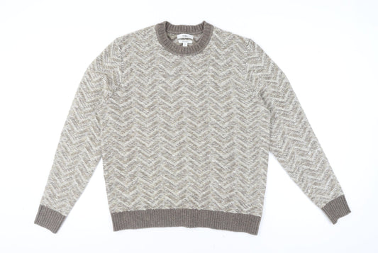 Mens UK Size L Marks and Spencer Beige Pullover Jumper