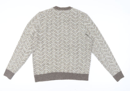 Mens UK Size L Marks and Spencer Beige Pullover Jumper