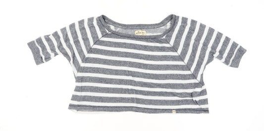 Womens UK Size M Hollister Grey Cropped T-Shirt