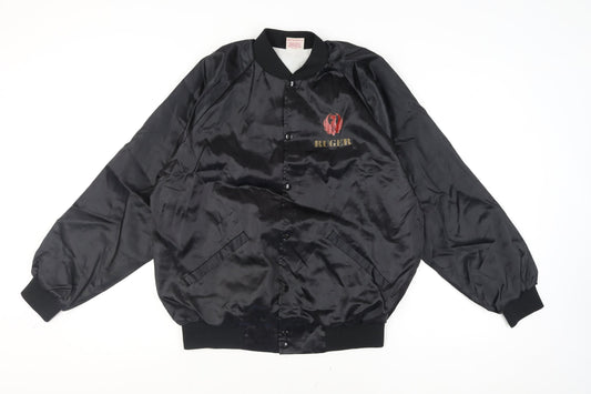 Mens UK Size XL Cardinal Black Varsity Jacket