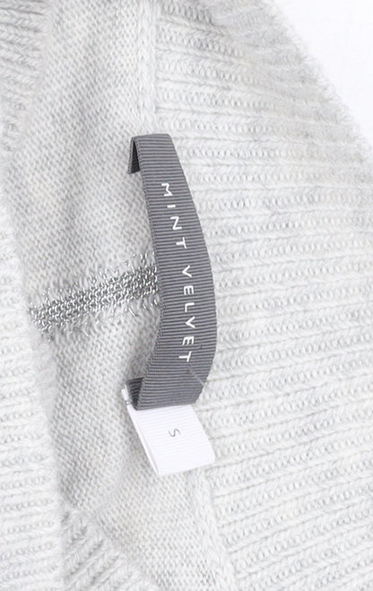 Womens UK Size S Mint Velvet Grey Cardigan Jumper